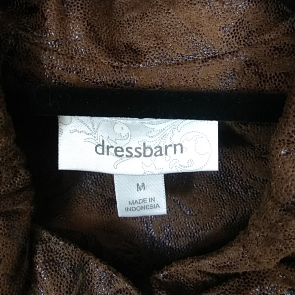 NWT Dressbarn Brown Jacket Open Front Draped Medium - Picture 2 of 3